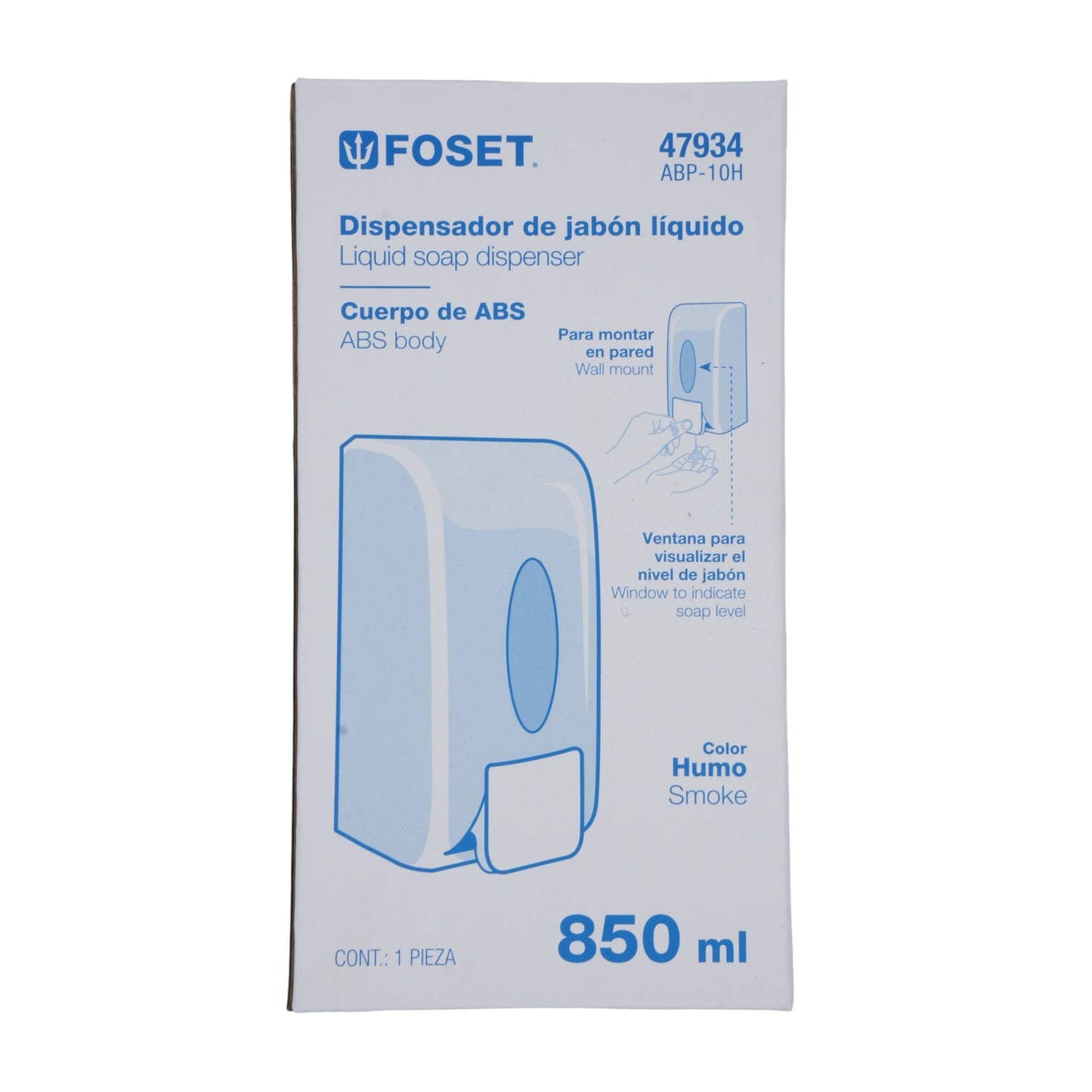 DOSIFICADOR DE ABS PARA JABÓN LÍQUIDO, HUMO, FOSET 47934