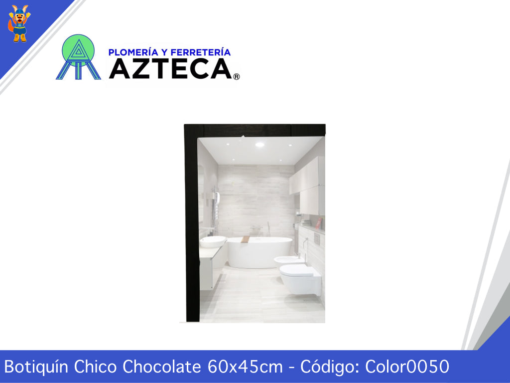 ESPEJO BOTIQUIN CHICO CHOCOLATE 60x45CM COLORFLUX 0050