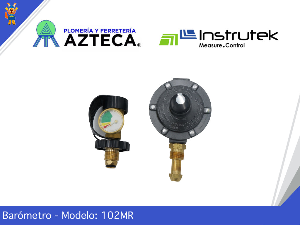 REGULADOR DE GAS CON MEDIDOR Y NIPLE TERMINAL AZTECA