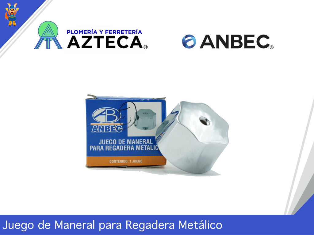 JUEGO DE MANERALES PARA REGADERA EMPAQUE METALICO ESPIGA ESTRIAS ANBEC JM2708