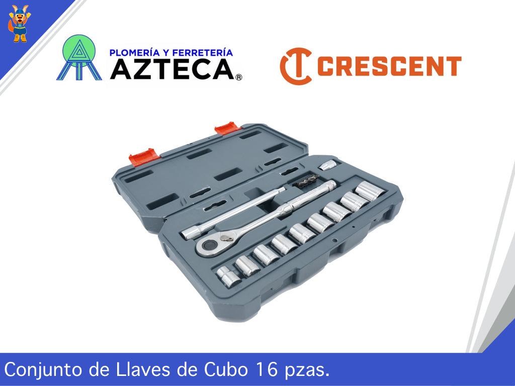 JUEGO DE DADOS CRESCENT 3/8" 16 PIEZAS