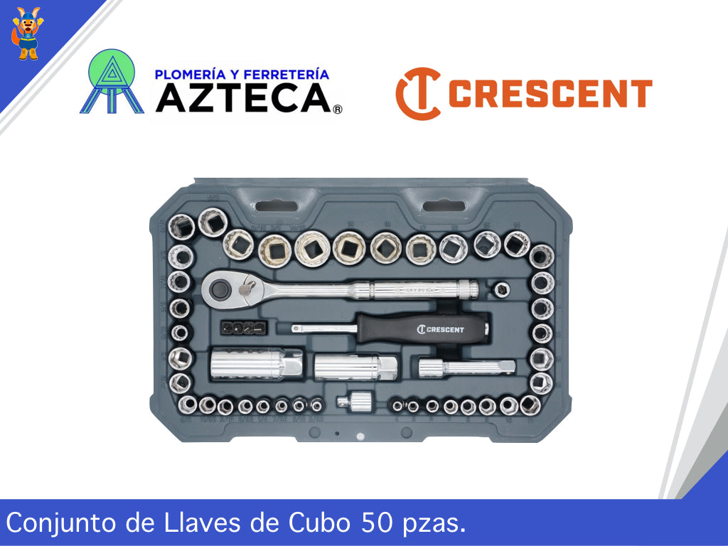 JUEGO DE DADOS CRESCENT 3/8" 50 PIEZAS DADOS 1/4 Y 3/8