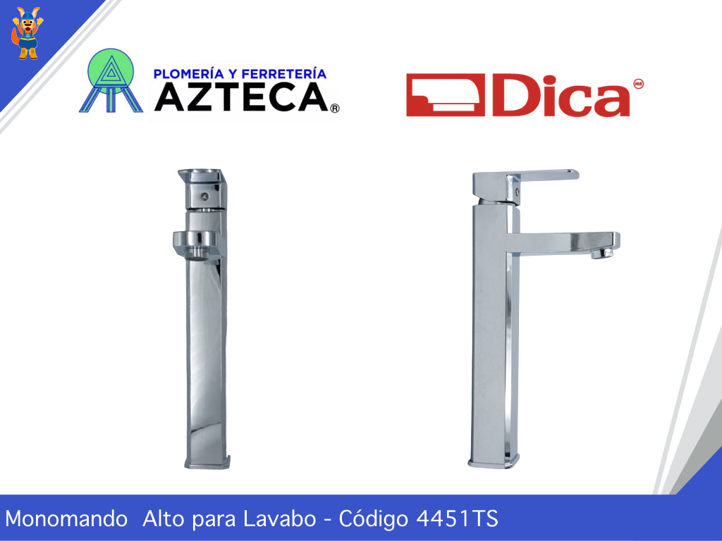 MONOMANDO ABS ALTO ECOLOGICO PARA LAVABO DICA 4451TS