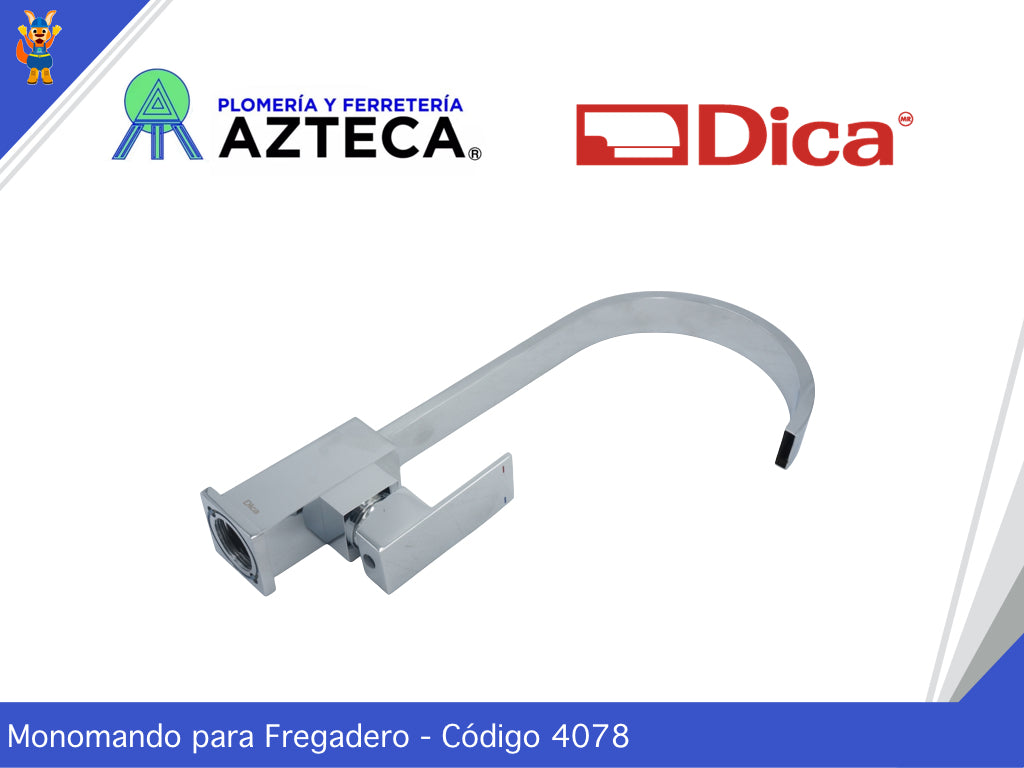 MONOMANDO ECOLOGICO PARA FREGADERO NARIZ GIRATORIA CROMADA DICA 4078
