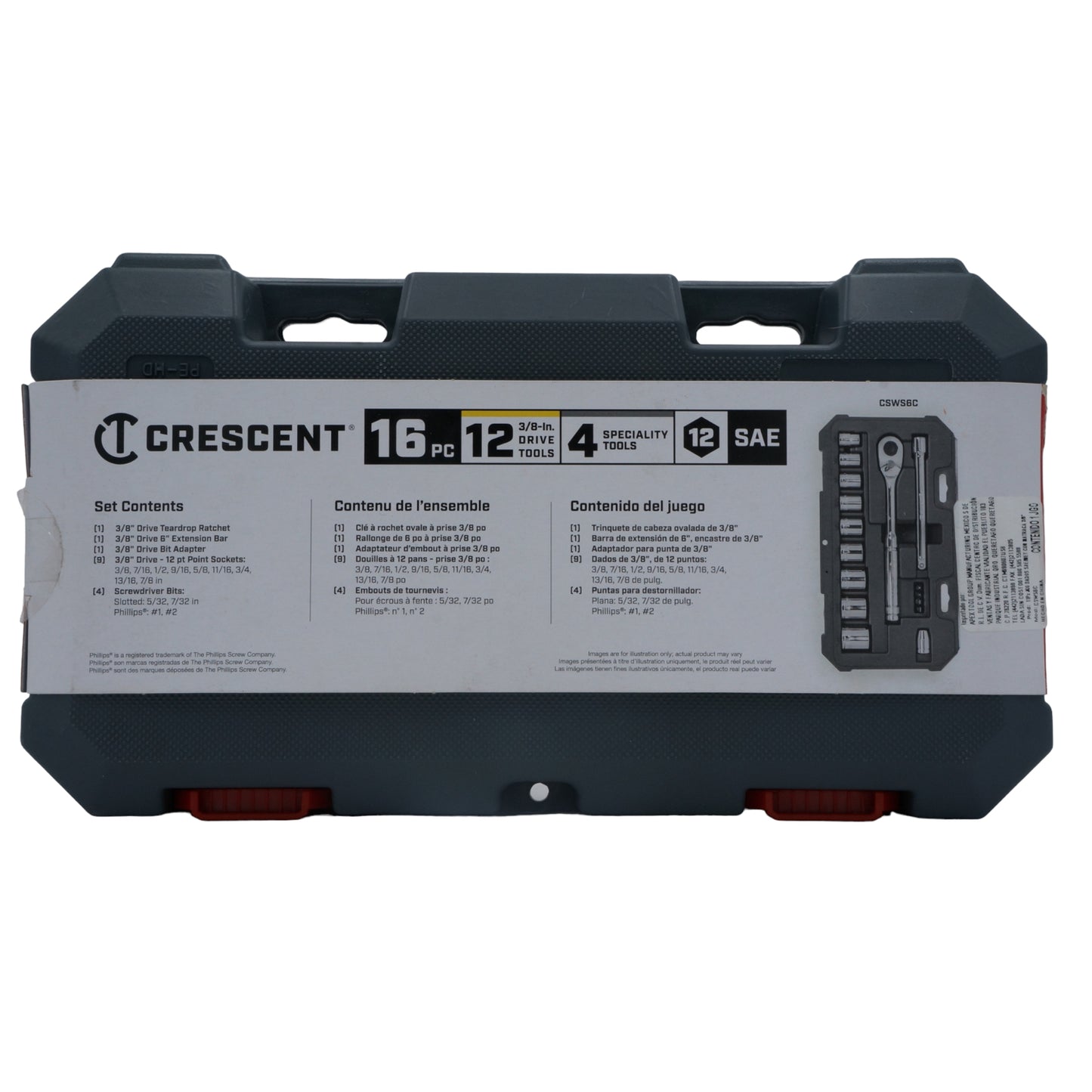JUEGO DE DADOS CRESCENT 3/8" 16 PIEZAS