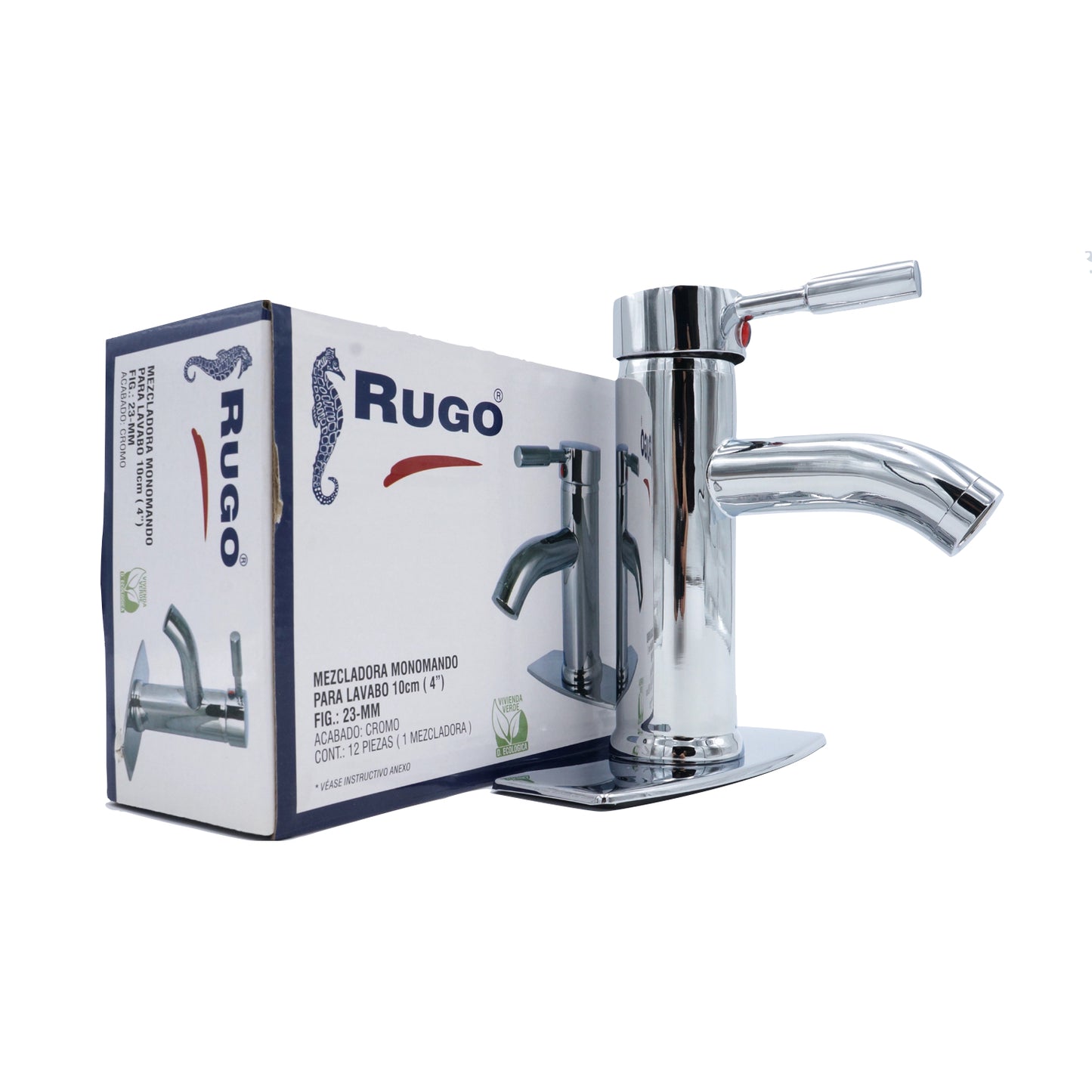 MEZCLADORA MONOMANDO CROMADA BAJO PARA LAVABO RUGO 23-MM