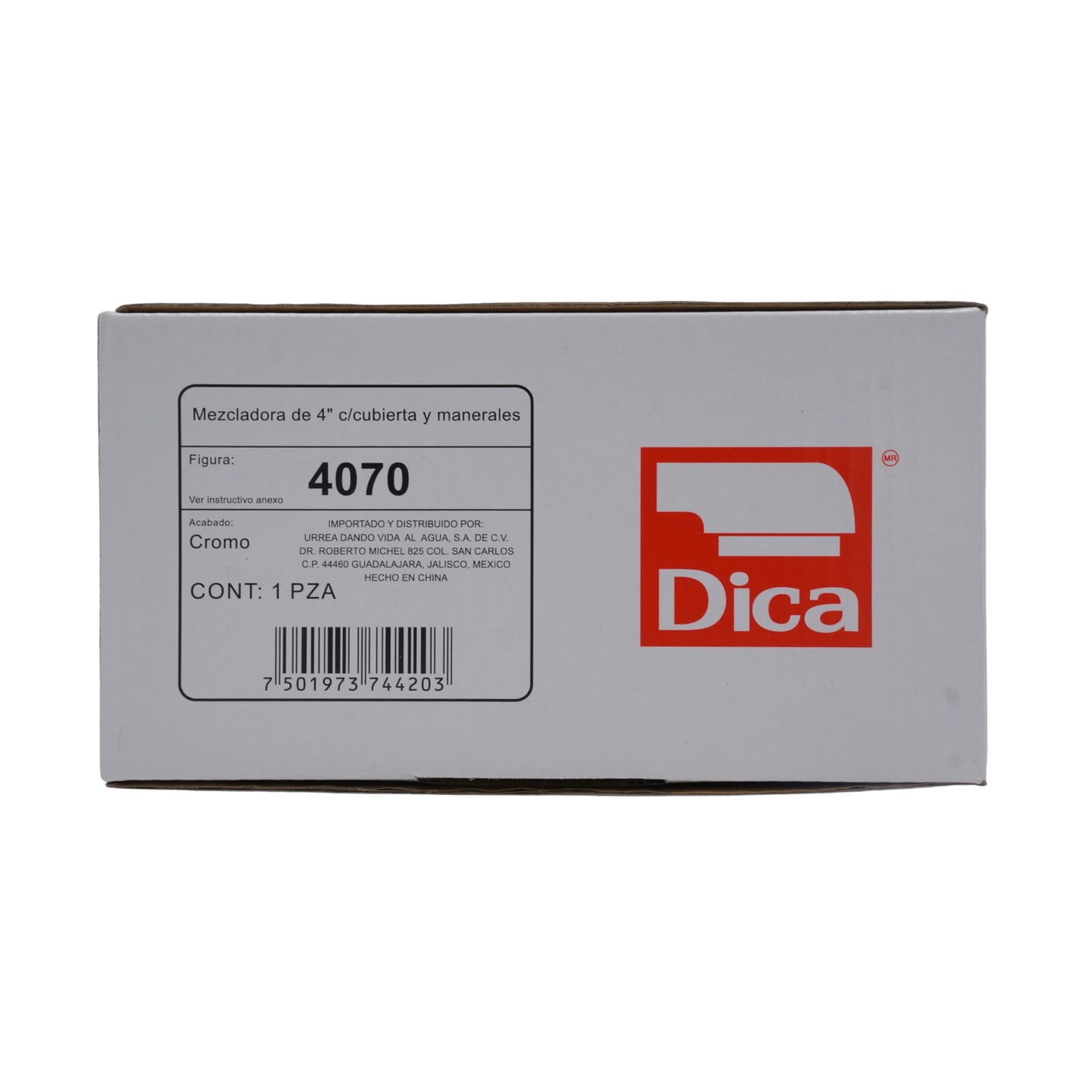 MEZCLADORA 4" PARA LAVABO CROMADA DICA 4070
