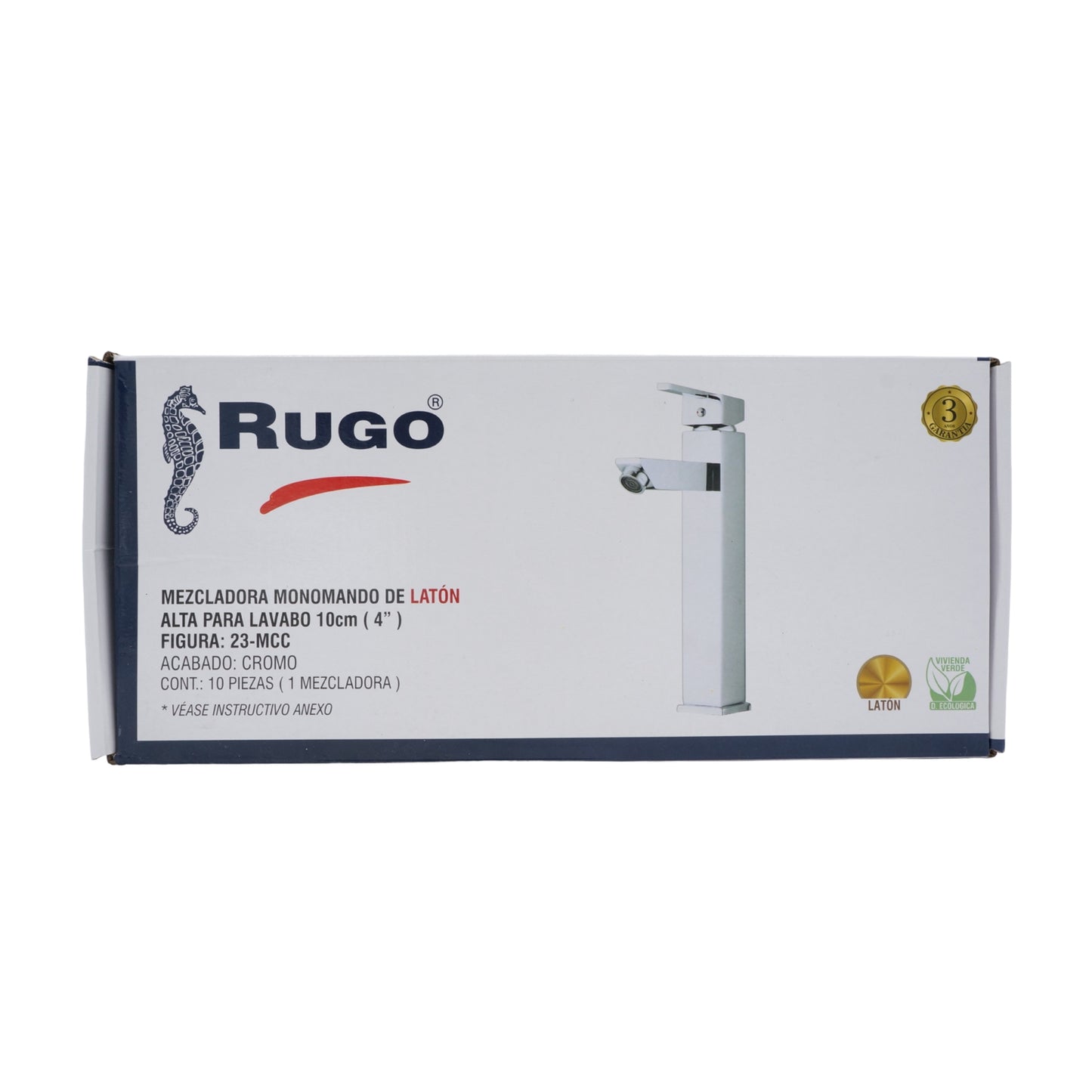 MEZCLADORA MONOMANDO ALTO PARA LAVABO RUGO 23-MCC