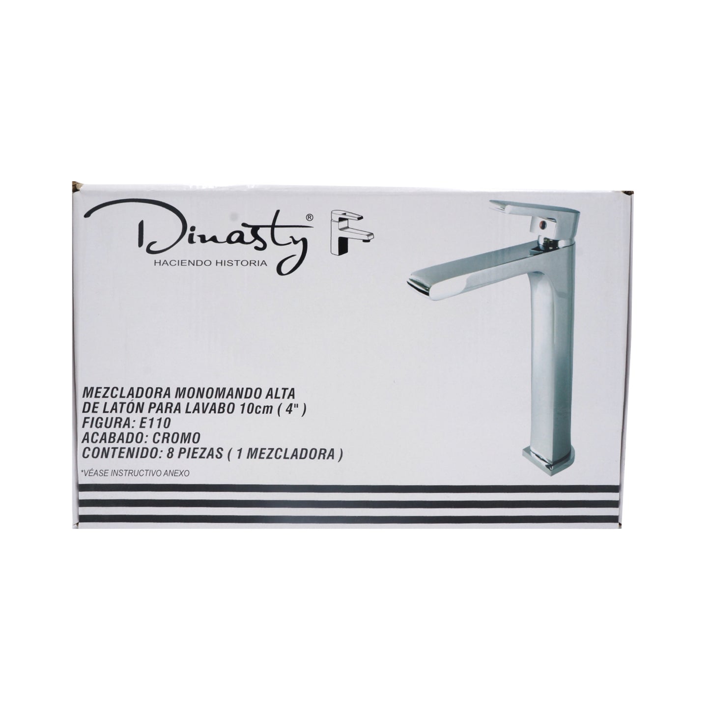 MEZCLADORA MONOMANDO ALTO CROMADO PARA LAVABO RUGO E110