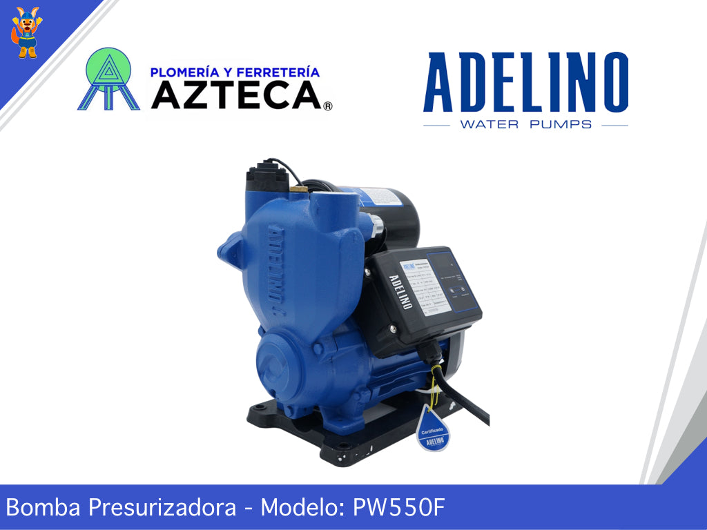 BOMBA PRESURIZADORA ADELINO PW550F 3/4HP 127V