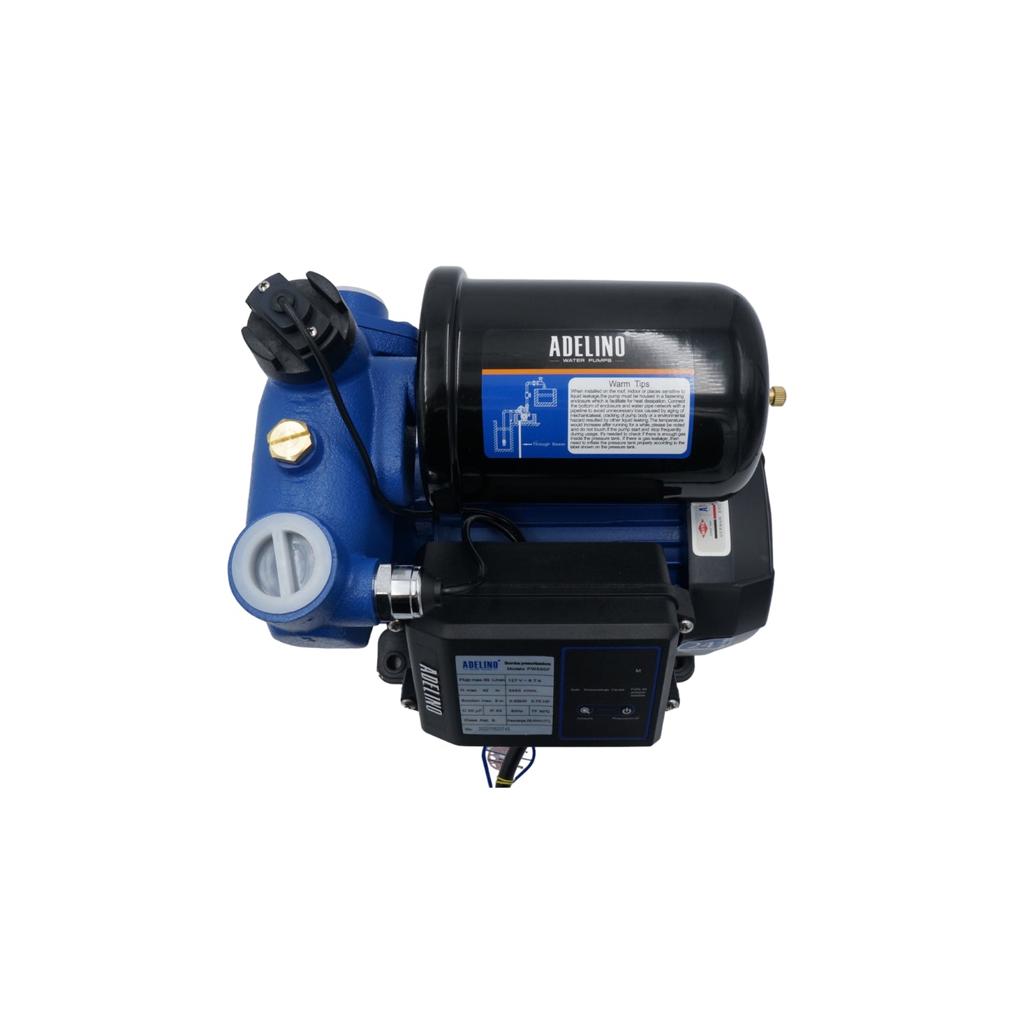 BOMBA PRESURIZADORA ADELINO PW550F 3/4HP 127V