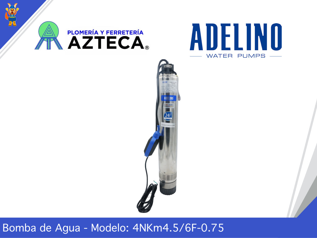 BOMBA SUMERGIBLE ADELINO 1HP 127V