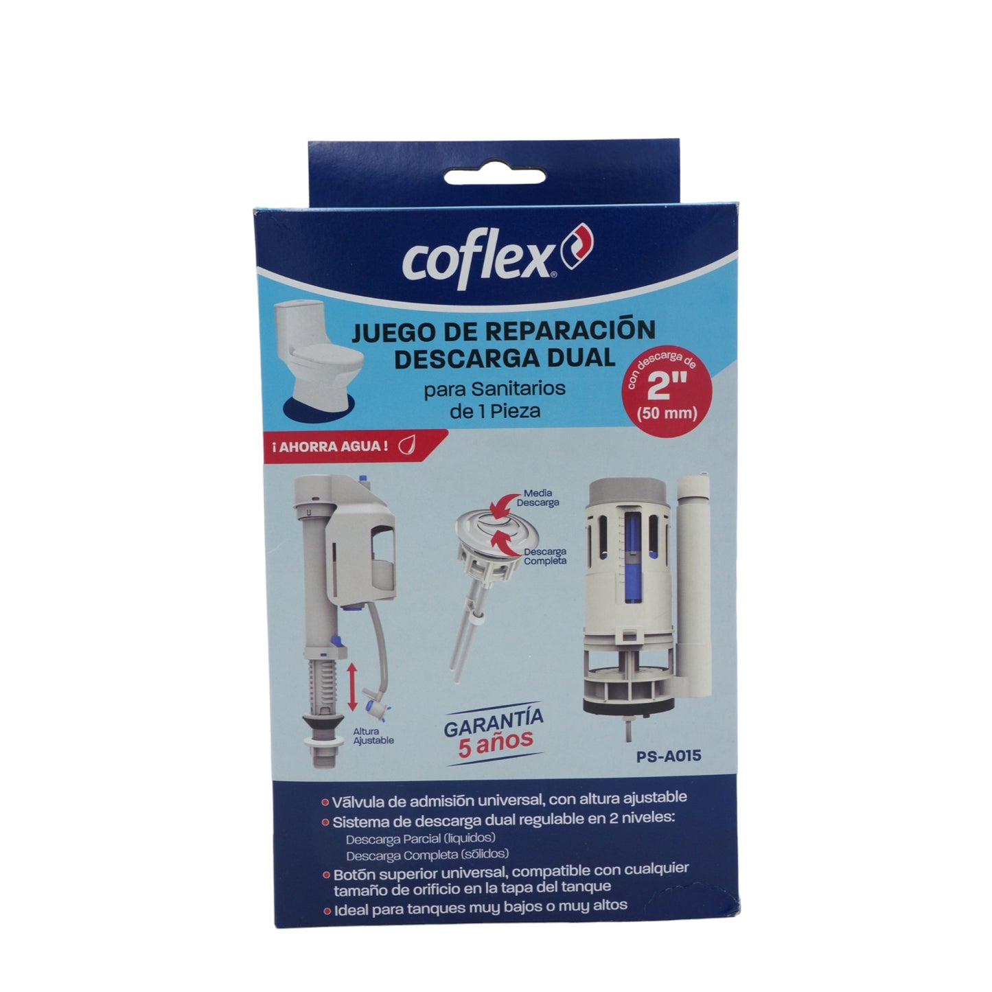 JUEGO DE REPARACION DESGAGA DUAL 2" PS-A015 COFLEX PARA SANITARIOS DE 1 PIEZA