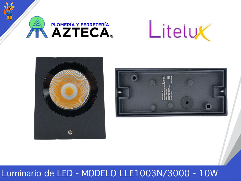 LUMINARIO ARBOTANTE DE MURO PARA INTERIOR Y EXTERIOR LITELUX 10W LLE1003N/3000
