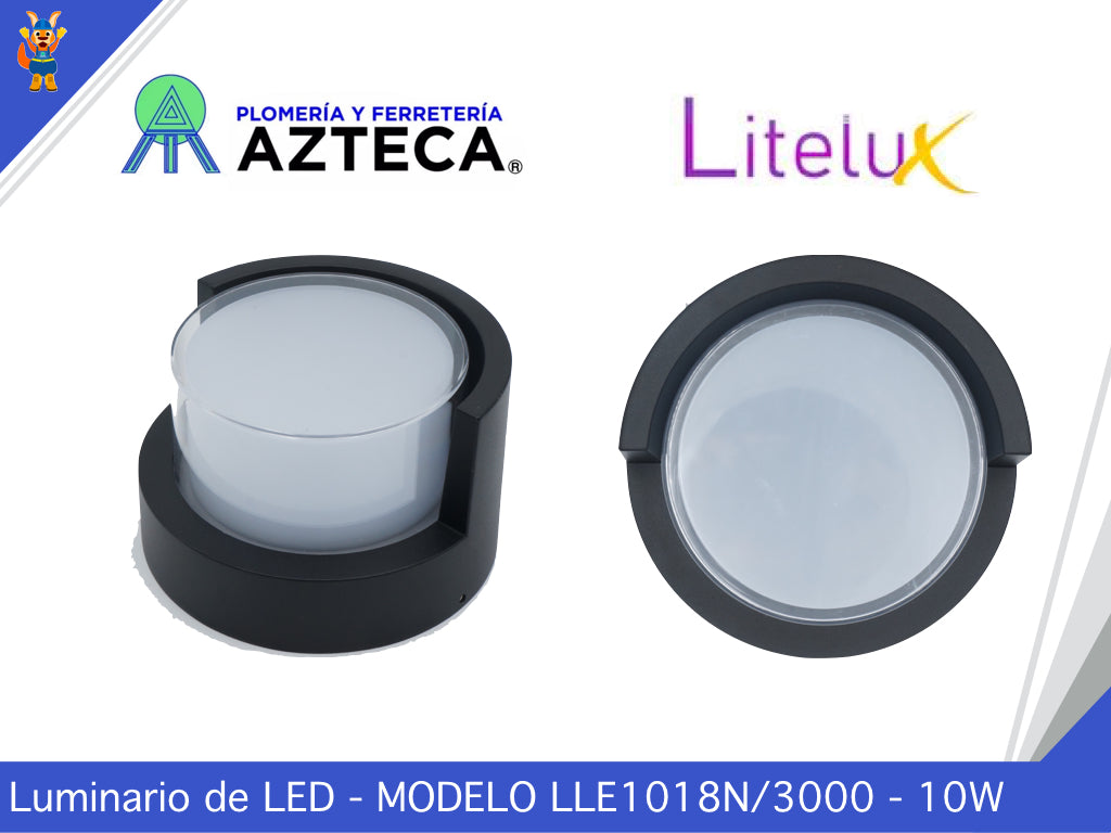 LUMINARIO ARBOTANTE DE MURO PARA INTERIOR Y EXTERIOR LITELUX 10W LLE1018N/3000