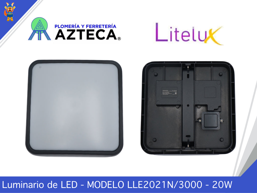 LUMINARIO ARBOTANTE DE MURO PARA INTERIOR Y EXTERIOR LITELUX 20W LLE2021N/3000