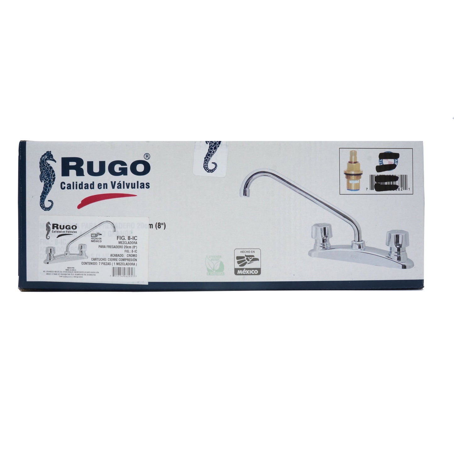 MEZCLADORA PARA FEGADERO CON CHAPETON CERAMICO CROMADA RUGO 8-IC