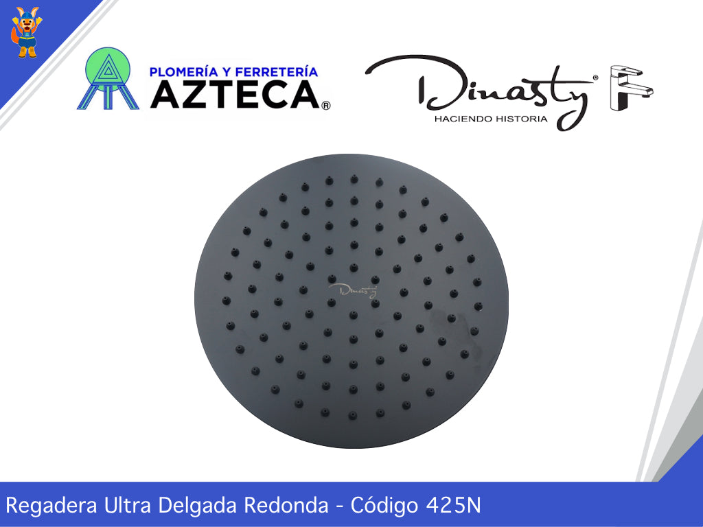 REGADERA REDONDA 8" ACERO INOXIDABLE NEGRO MATE CON BRAZO DINASTY