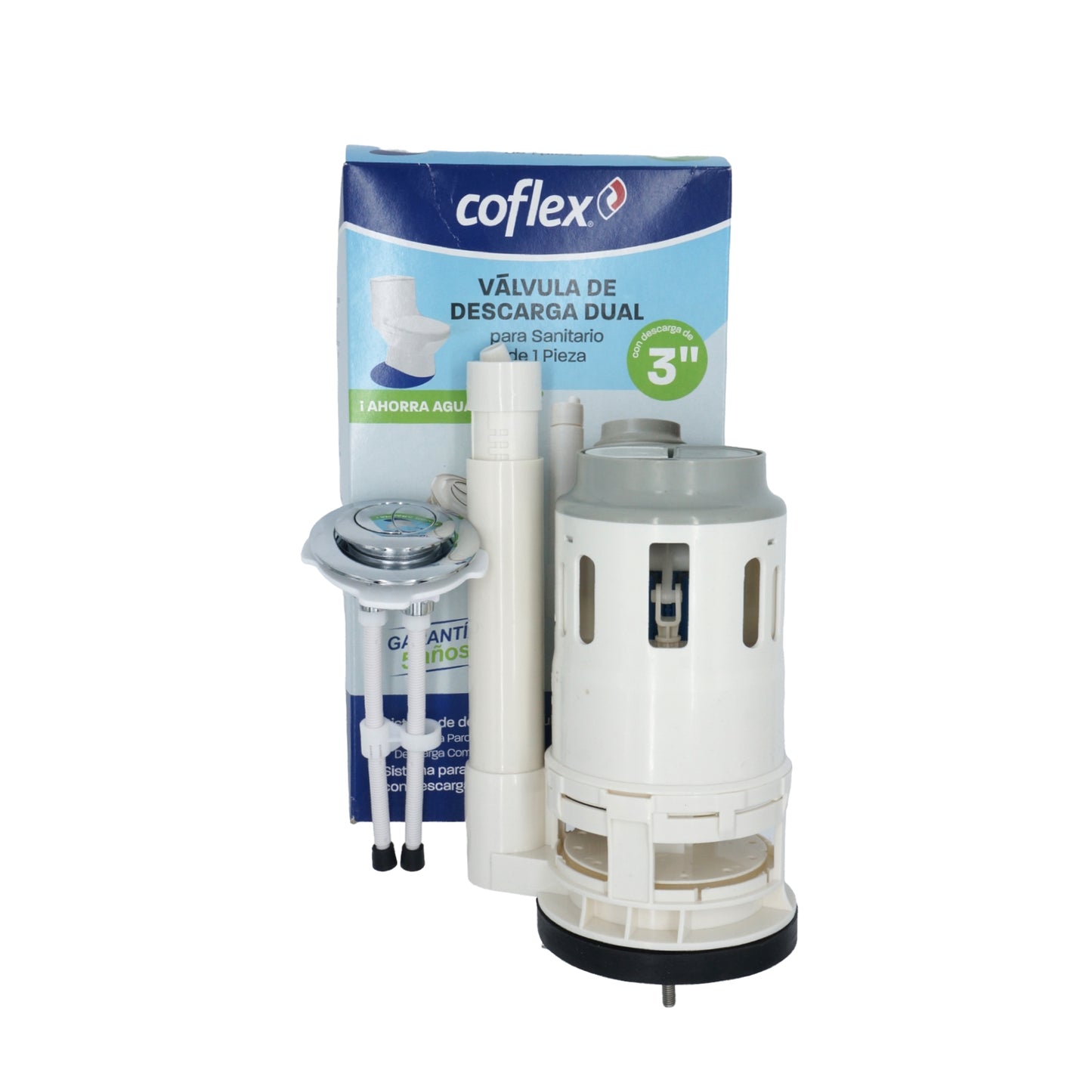 VALVULA DE DESCARGA DUAL FLUSH 3" PARA SANITARIO DE UNA PIEZA COFLEX P-B6042