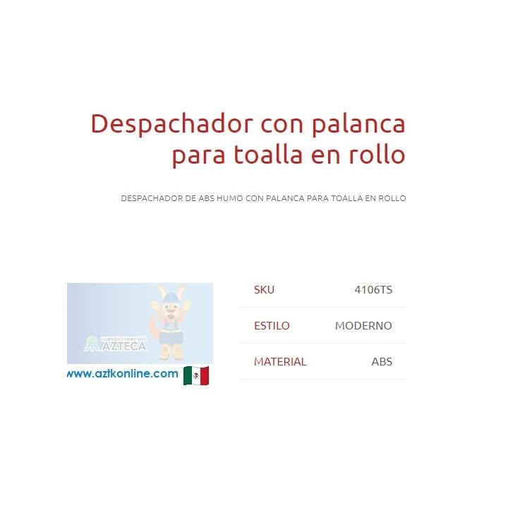 DESPACHADOR CON PALANCA PARA TOALLA EN ROLLO DICA 4106TS