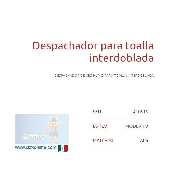 DESPACHADOR PARA TOALLAS INTERDOBLADAS DICA 4105TS
