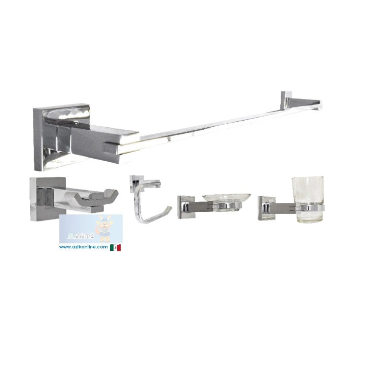 JUEGO DE ACCESORIOS CROMADO PARA BAÑO 5 PIEZAS ANBEC JAB1500C