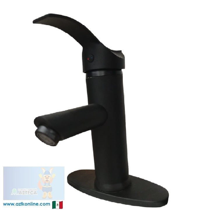 MEZCLADORA MONOMANDO BAJO PARA LAVABO NEGRO MATE RUGO 23-MNC