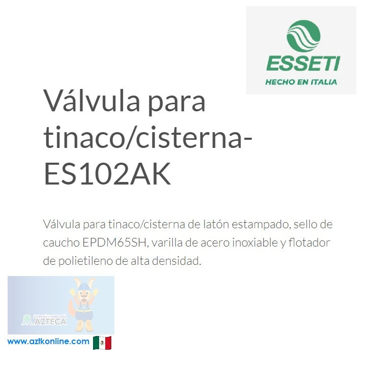 KIT DE VALVULA Y FLOTADOR CON BARRA REDONDA DE ACERO INOXIDABLE 3/4" ESSETI