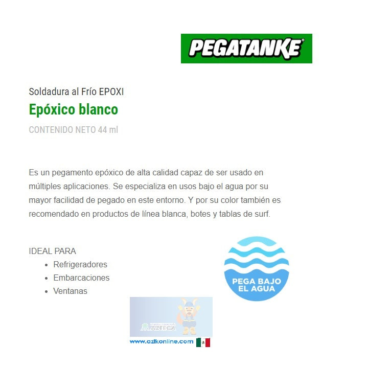 SOLDADURA AL FRIO EPOXI PEGATANQUE EPOXICO BLANCO 44ml