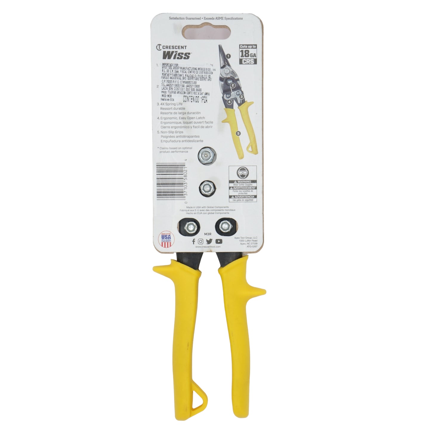 TIJERA AVIACION CRESCENT RECTA 9 3/4" (AMARILLA)