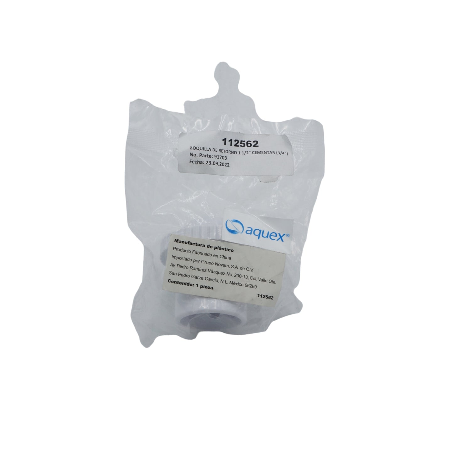 BOQUILLA DE RETORNO 11/2" CEMENTA 3/4" PAQUETE DE 10 PIEZAS AQUEX 112562