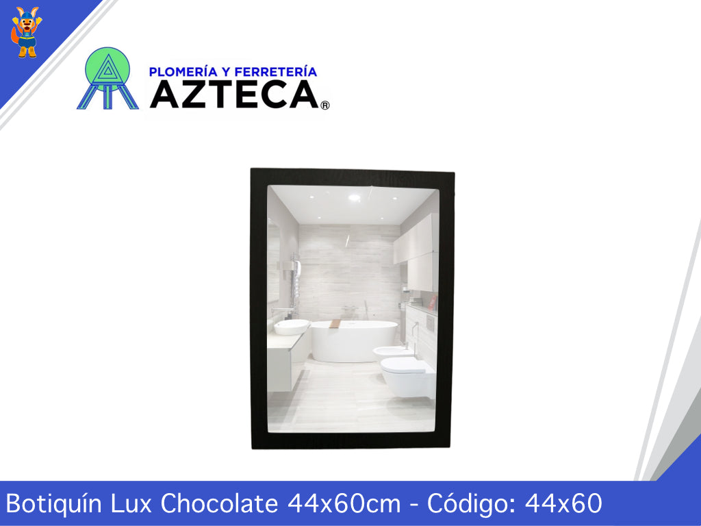 ESPEJO BOTIQUIN LUX CHOCOLATE 44x60CM LUZ LED COLORFLUX 0052