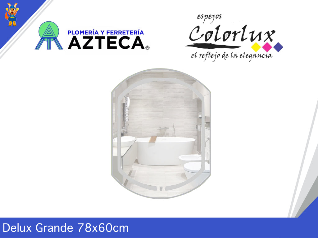 ESPEJO DELUX GRANDE 78x60CM  LUZ LED COLORFLUX 0058