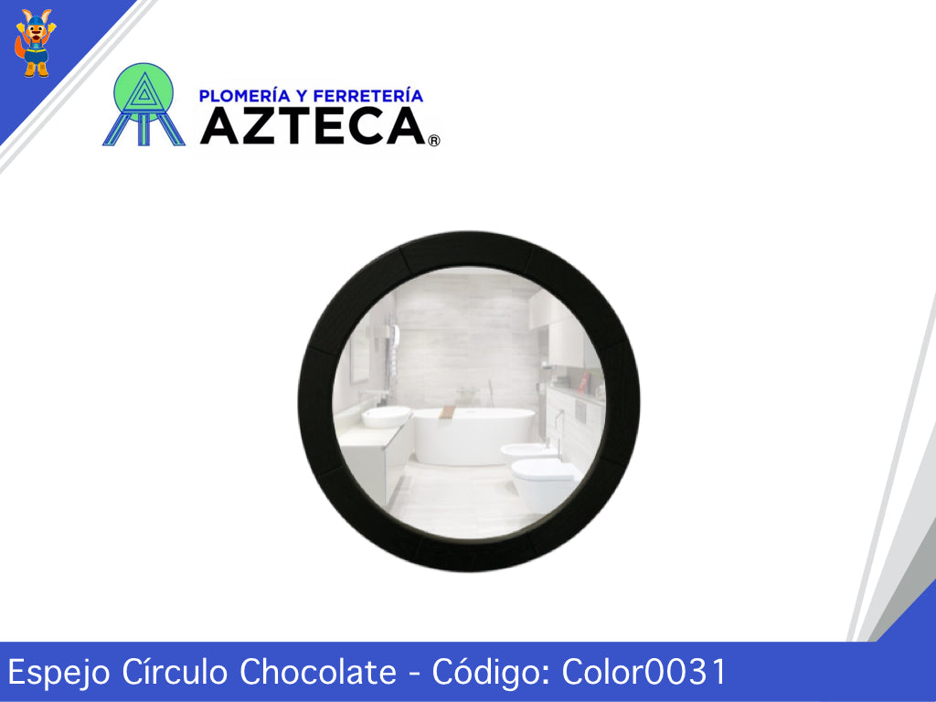 ESPEJO MARCO CIRCULO CHOCOLATE 70CM DIAMETRO COLORFLUX 0031