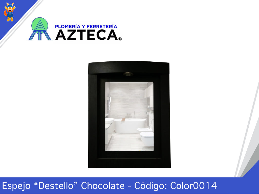 ESPEJO MARCO DESTELLO CHOCOLATE 78x60CM CON LUZ COLORFLUX 0044