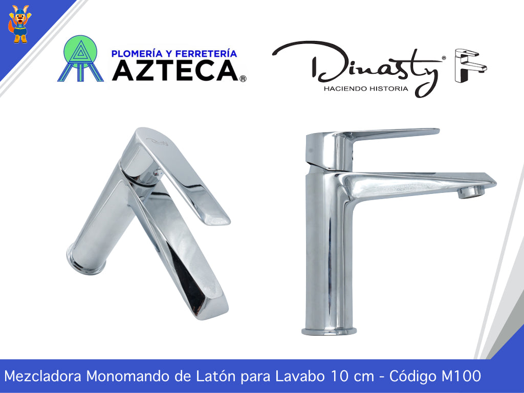 MEZCLADORA MONOMANDO CROMADA PARA LAVABO DINASTY M100