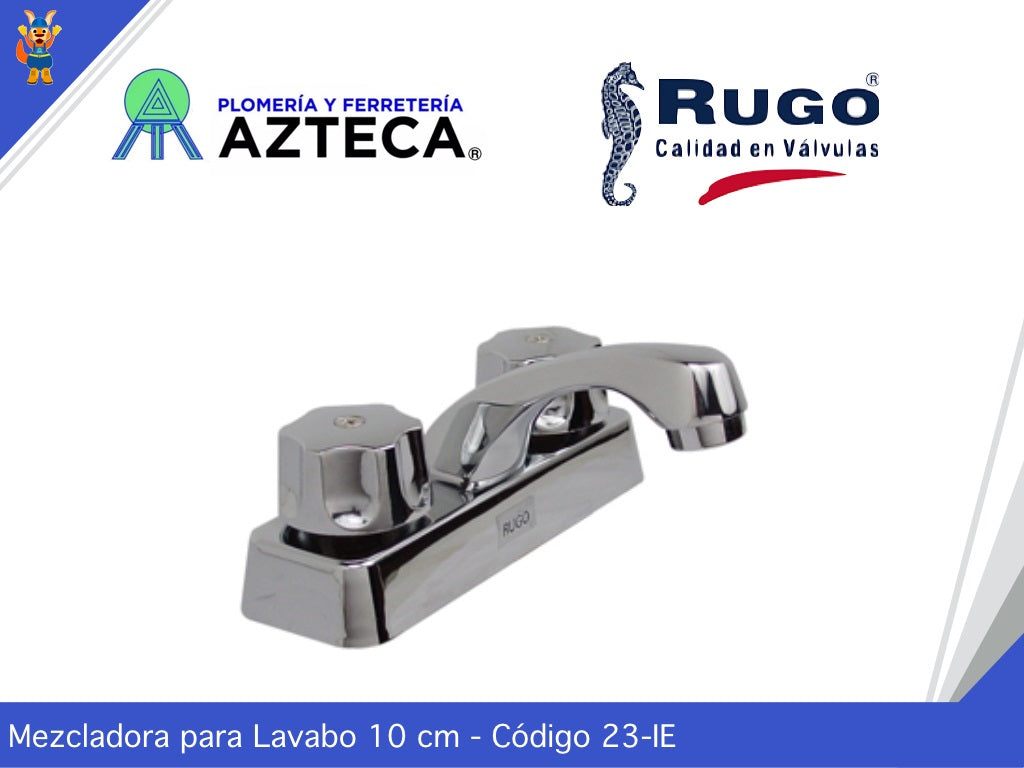 MEZCLADORA CROMADA 4" PARA LAVABO MODELO ITALIA RUGO 23-IE