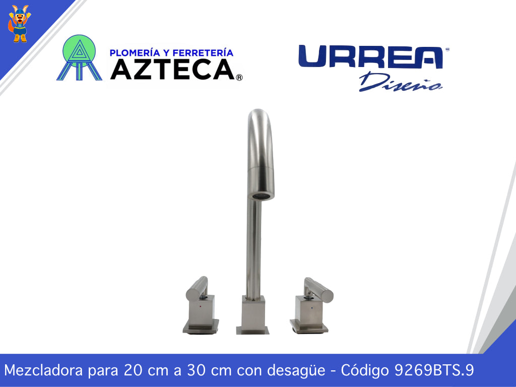 MEZCLADORA 8-12" PARA FREGADERO TALADROS SEPARADOS URREA 9269BTS.9