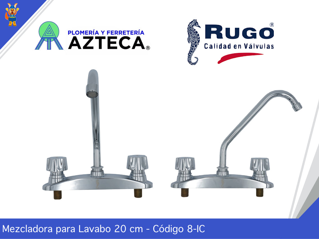 MEZCLADORA PARA FEGADERO CON CHAPETON CERAMICO CROMADA RUGO 8-IC