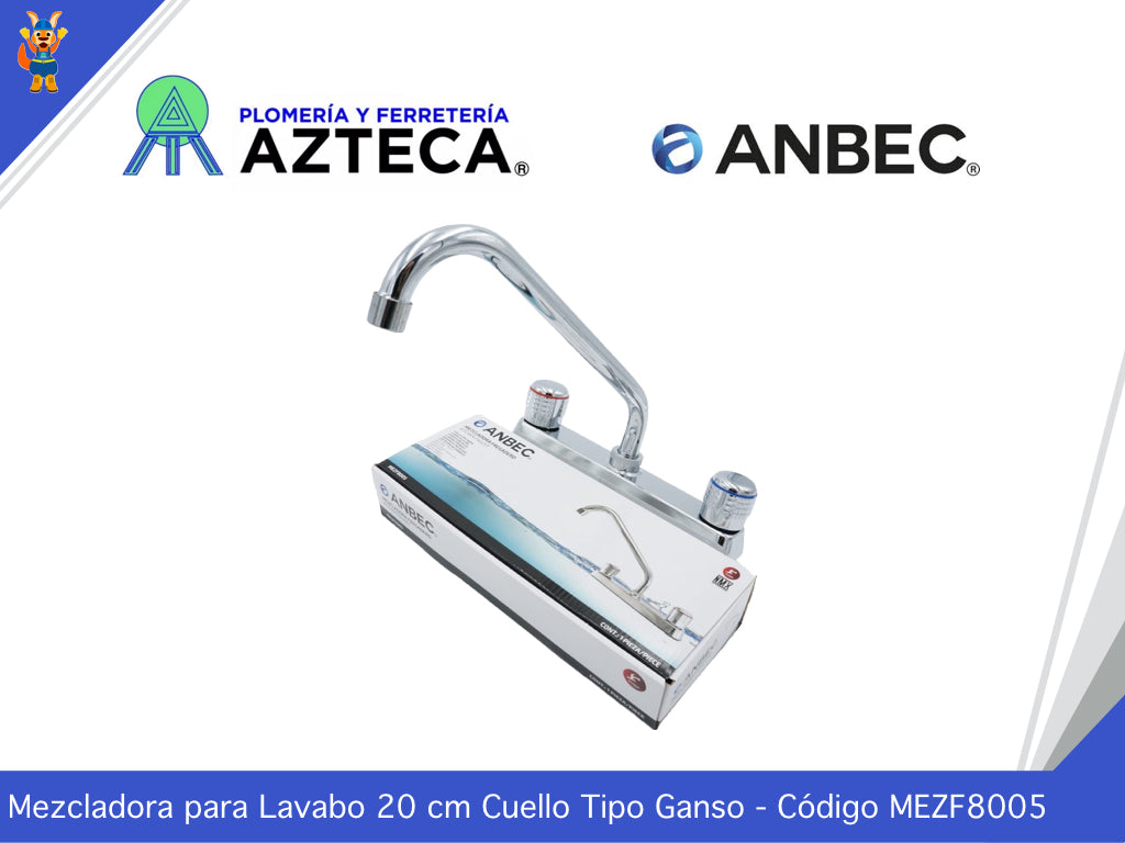 MEZCLADORA PARA FREGADOR CROMADA CUBIERTA MANERALES METALICOS ANBEC MEZF8005
