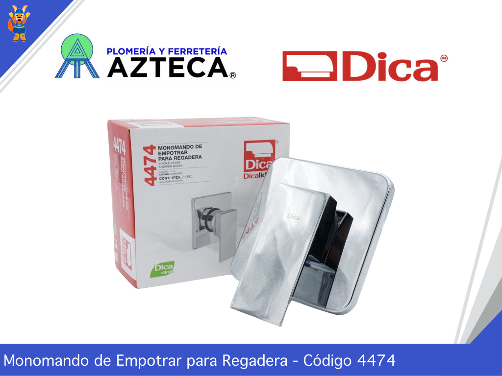 MONOMANDO PARA REGADERA SIN DESVIADOR CROMO DICA 4474