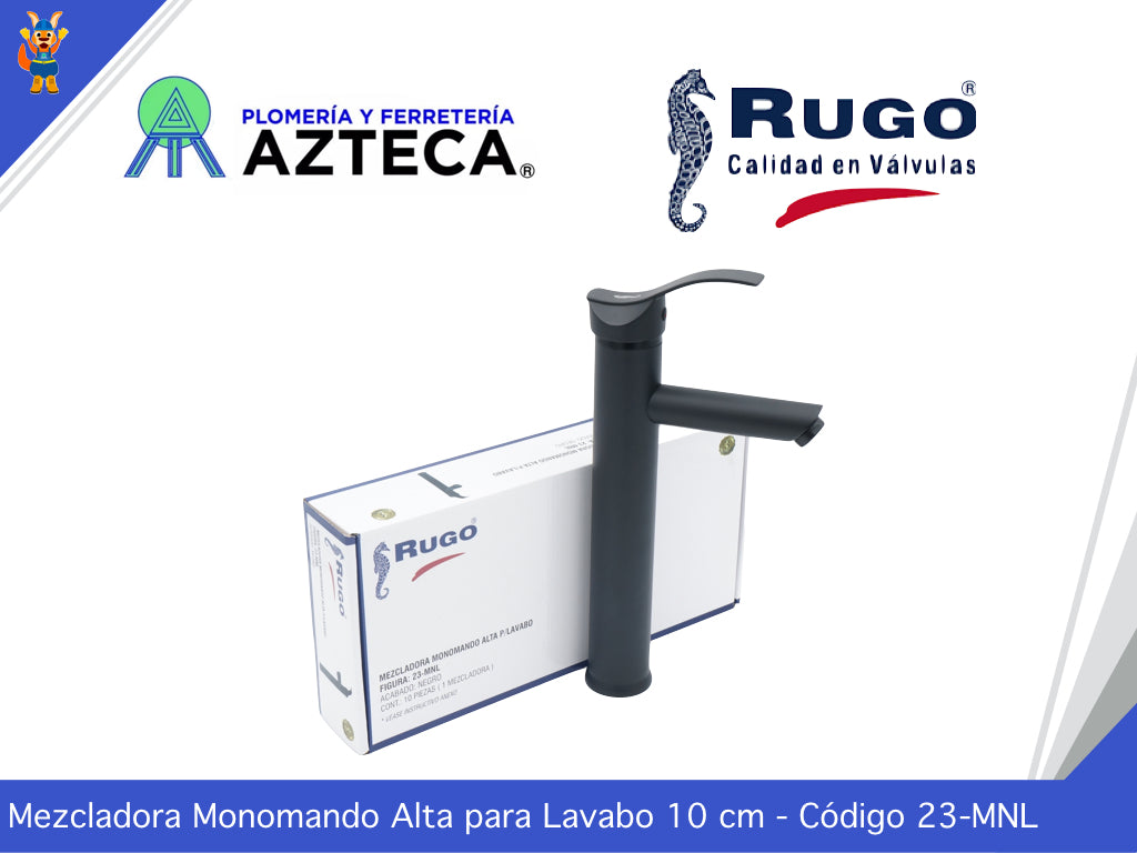 MEZCLADORA MONOMANDO ALTO PARA LAVABO RUGO 23-MNL