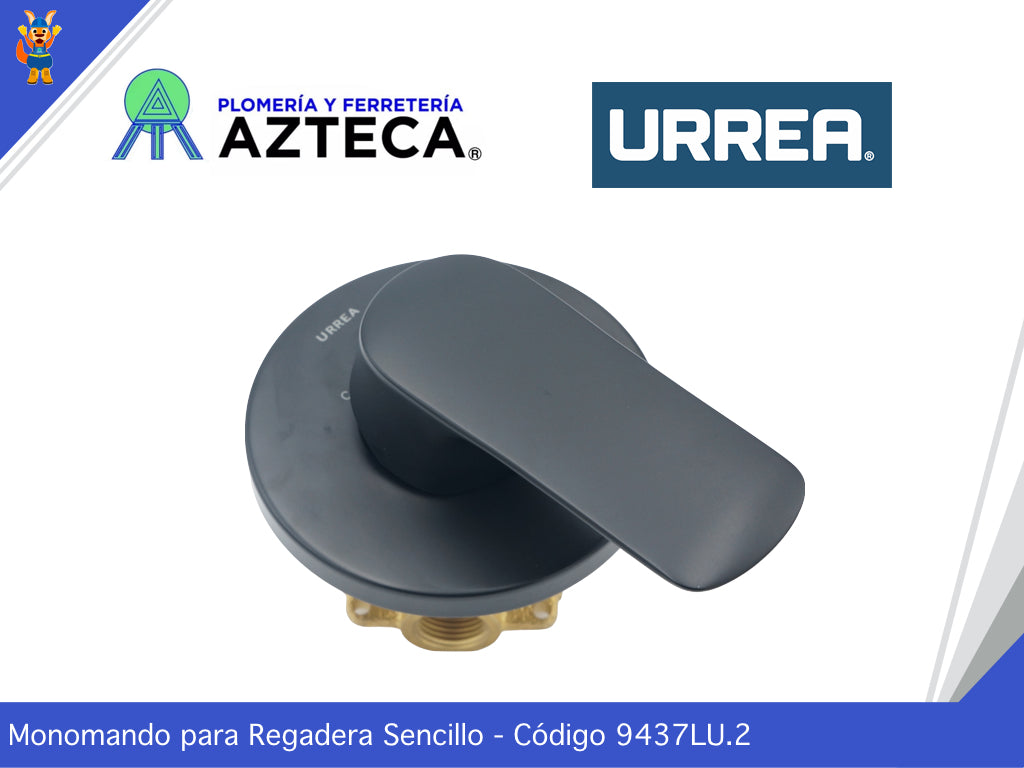 MONOMANDO DE EMPOTRAR PARA REGADERA NEGRO MATE SENCILLO URREA 9437LU.2