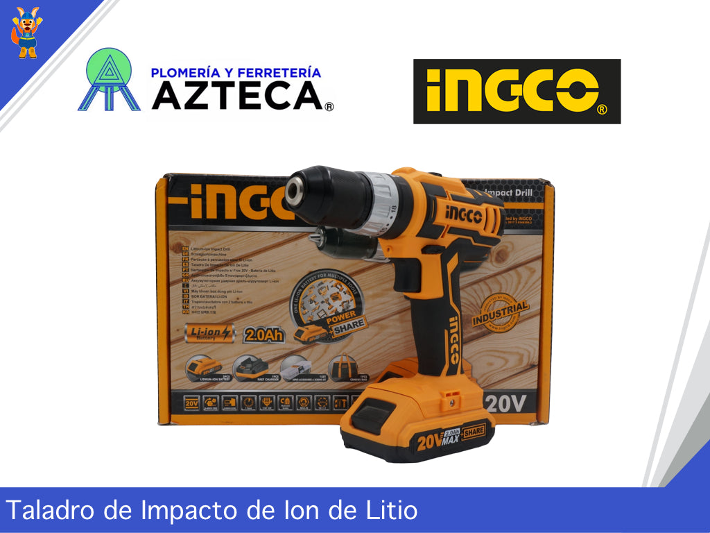 TALADRO INALAMBRICO INGCO UCIDLI228180 PORTATALADRO Y BATERIA