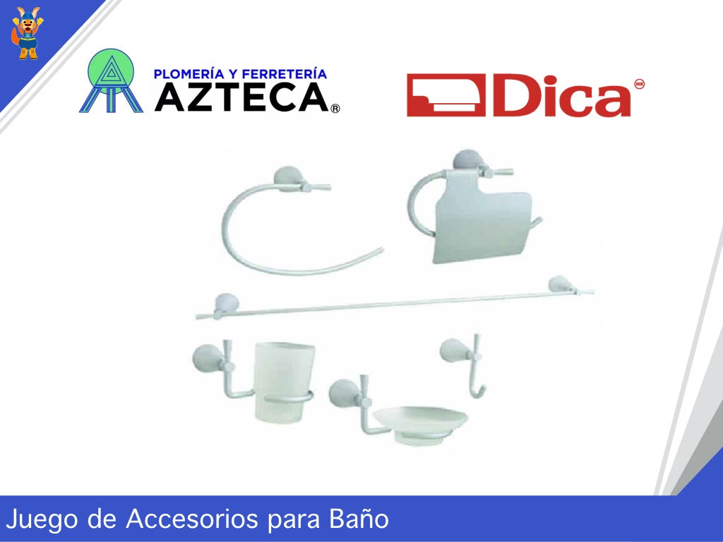 JUEGO DE ACCESORIOS PARA BAÑO 6 PIEZAS DICA 2800.14