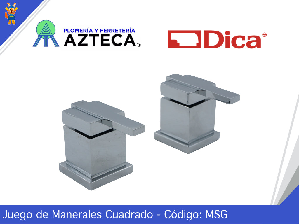 JUEGO DE MANERALES CUADRADO CROMADO URREA MSG