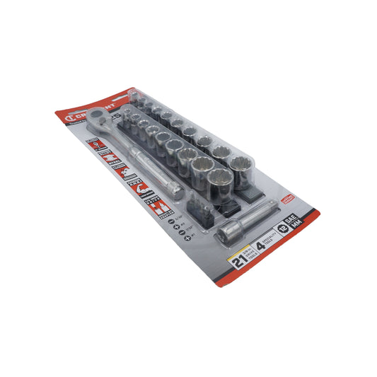 JUEGO DE DADOS CRESCENT 3/8" 25 PIEZAS SAE/MM