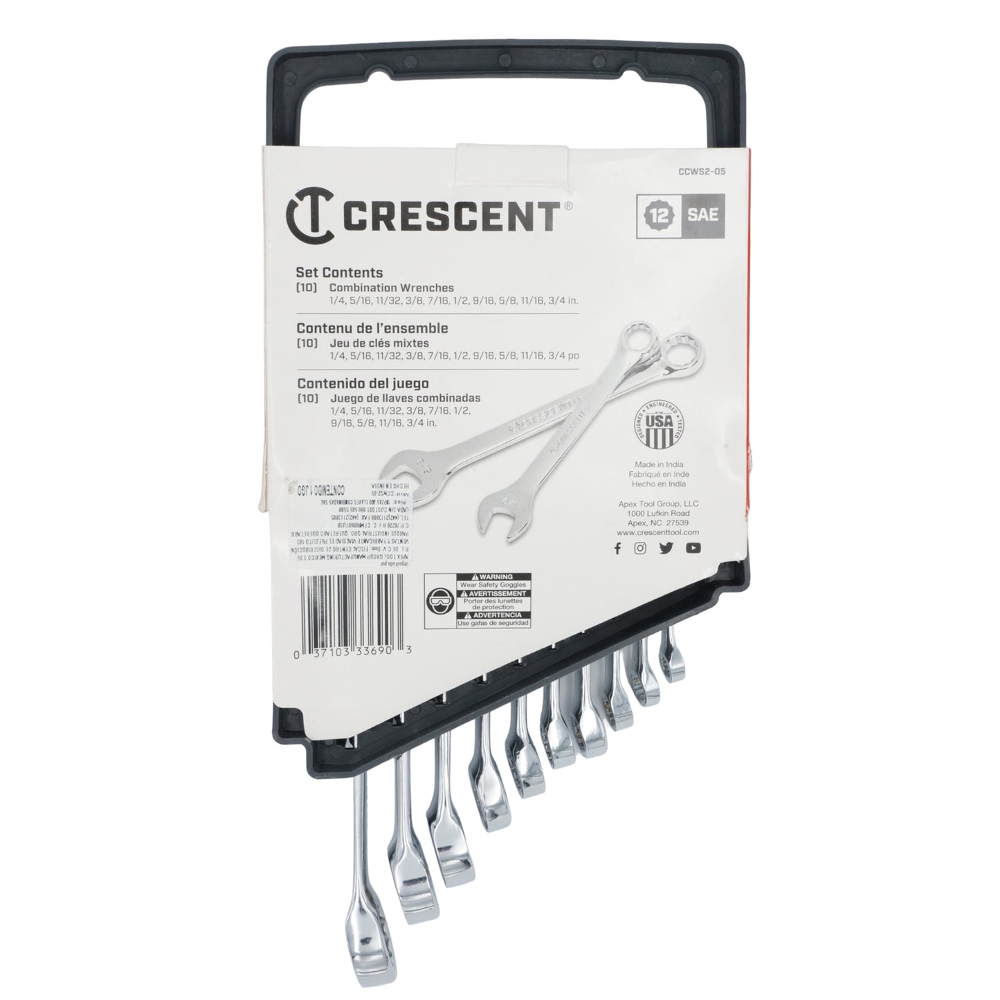 JUEGO DE LLAVES COMBINADAS CRESCENT 10 PIEZAS SAE