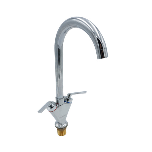 MEZCLADORA FREGADERO CROMADA CUBIERTA Y MANERALES ANBEC MEZF9220