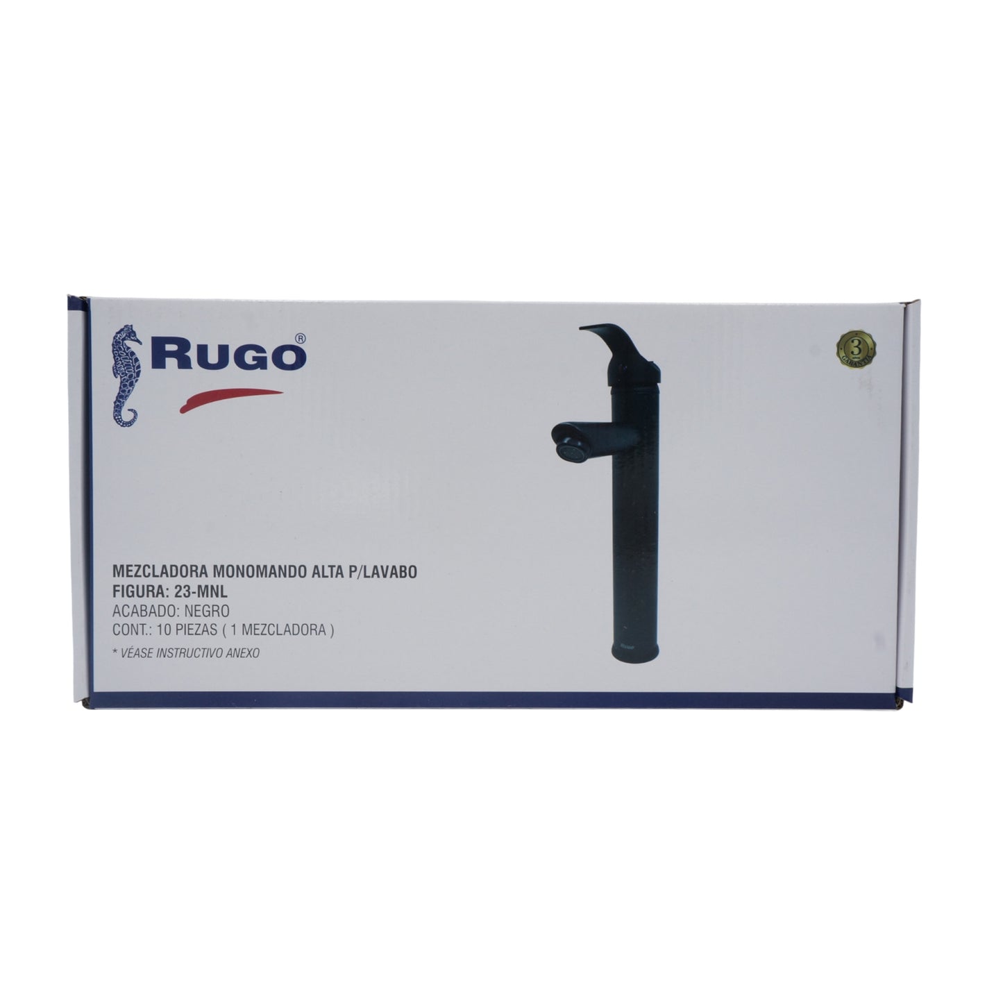 MEZCLADORA MONOMANDO ALTO PARA LAVABO RUGO 23-MNL